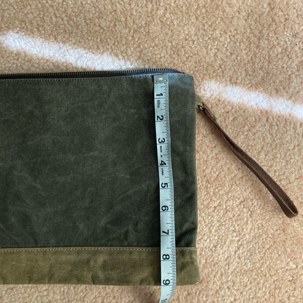 Waxed canvas clutch